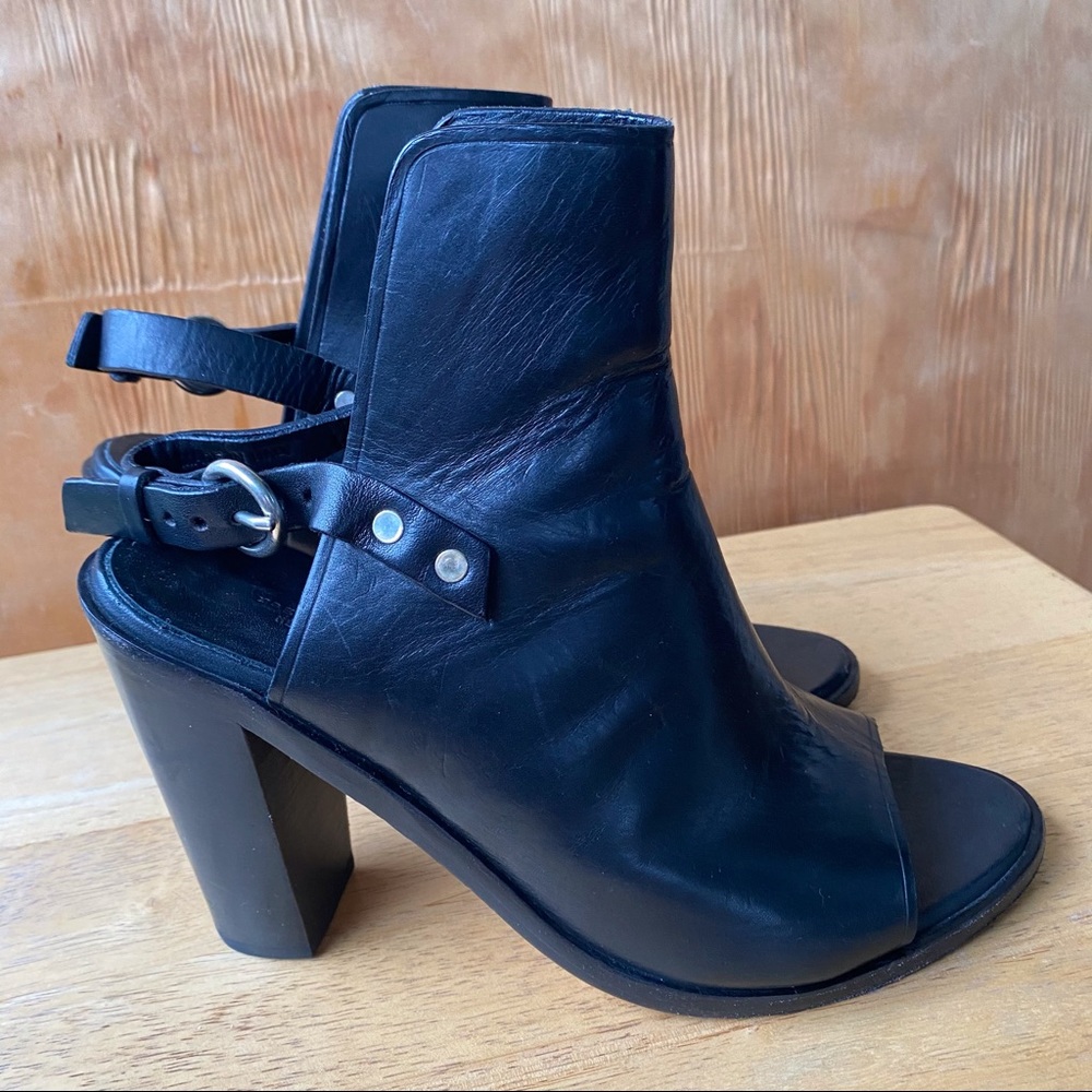 RAG & BONE WYATT BLACK LEATHER Booties